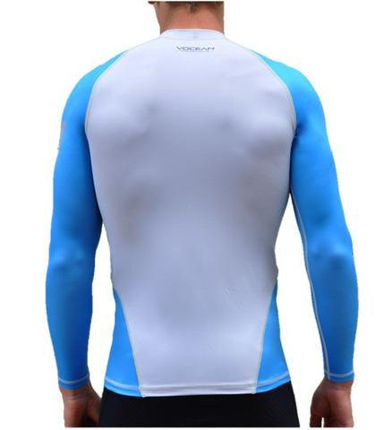 V OCEAN UV PADDLE TOP - CYAN/GREY - Elite Paddle Gear 