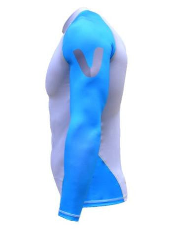 V OCEAN UV PADDLE TOP - CYAN/GREY - Elite Paddle Gear 