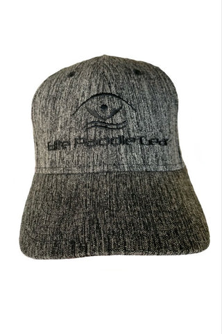 Grey Heather Battle Cap front view Elite Paddle Gear logo 